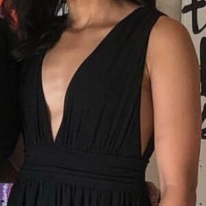 Black Lulus Floor Length Dress